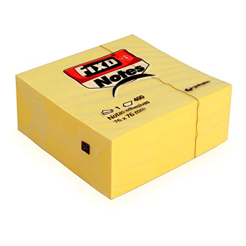 Cubo 400 Klebepads 76 x 76 mm Fixo Amarillo