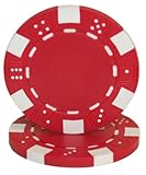 Brybelly 50 Red Clay Composite Striped Dice 11.5 Gram Poker Chips