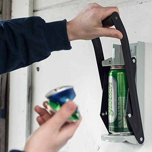 Metal Can Crusher/Smasher, Heavy Duty Wall Mounted Aluminium Can Crusher, Crusher Recycling Tool for Seltzer, Soda, Beer Cans with Bottle Opener