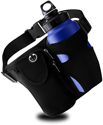 Aeoss Running Waist Bag Waterproof Sports with Mobile and Water Bottle Holder 6.5 inch Universal Smartphone Armband Sports Running Bag (Black)