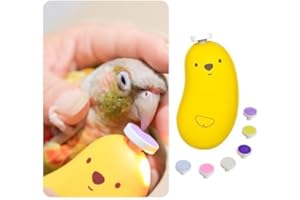 MANON ROSA Bird Nail Grinder, Bird Beak Grinder- Safe and Quiet Bird Nail Care Tool, Complete Grooming Kit for Parrots Conures Cockatiels Finches Parakeets, Premium Beak Maintenance (Yellow)