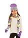 S.W.A.K Girls Knit Hat, Scarf And Gloves Set - Purple/Yellow Combo