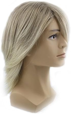 SIMUSTY Black to 27+613 Blonde Short Wig for Men 150g
