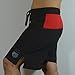 Sanguine Men Shorts for Training Kick Boxing, Tough Trunks for Cage Fighting Muay Thai Workout Shorts, Gym Martial Arts Black-red