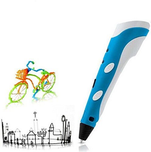 New Magic 3d printer pen Drawing 3D Pen With free 3Color ABS filament 3D Printing 3d pens(Blue)