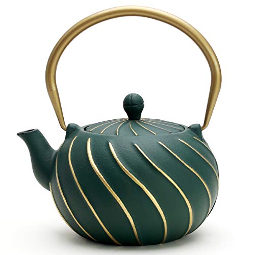 Tea Kettle, TOPTIER Japanese Cast Iron Teapot with Infuser, Stovetop