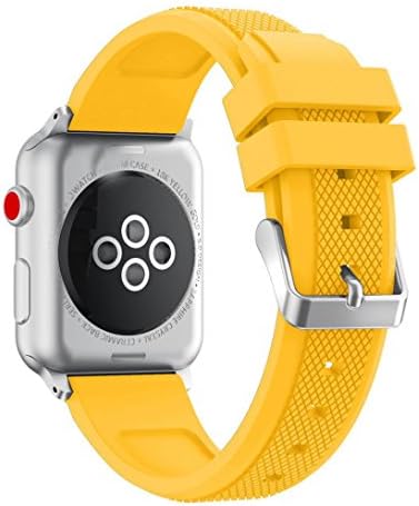 Ltrotted For Apple Watch Series 3 42MM,38MM Sports Silicone Smart Watch Band Strap (42MM, Yellow)