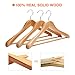 JS HANGER Wooden Suit Hangers, 3 Pack Extra-Wide Shoulder wood Coat Hangers with Non Slip Pant Bar, Extra Smooth and Splinter Free Natural Finish
