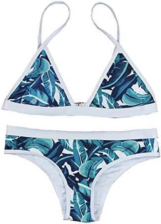 BA Womens Triangl Bikini Set Swimwear Low Rise Swimsuit Beachwear (S, Green)