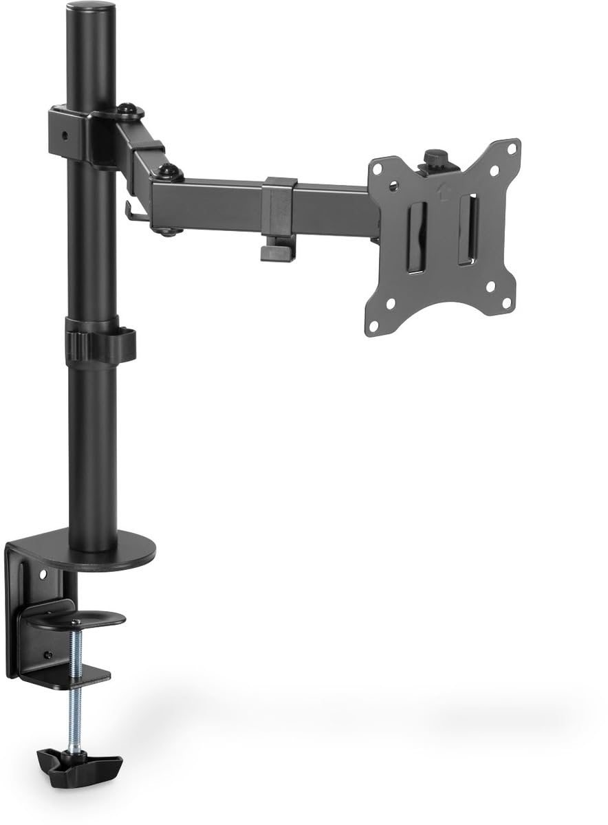 DIGITUS Monitor Mount - Table Clamp - 1 Monitor - Up to 32 Inches - Up to 8 kg - VESA 75 x 75, 100 x 100 - Black