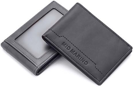 RFID Blocking Wallet With ID Window, Bifold Slim Front Pocket Wallets for men, Genuine Leather In A Gift Box
