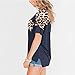 Moilant Womens Leopard Pocket T Shirt Casual Loose Tunic Round Neck Tops Blouse Navythumb 1
