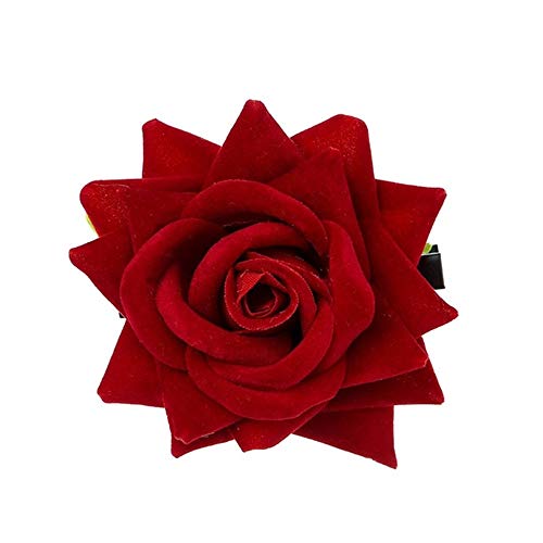 Rose Flower Hair Clip Comb Red Rose Flower Brooch Pins Up Flamenco Dancer Bride Wedding Fabric Flowers Hairpins Headwear Barrette Styling Tools Accessories for Women Girls Red 1pcs