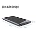 Power Bank Portable Charger Vomach 8000mAh External Battery Two Outputs Fast Charging Carbon Fiber Pattern Wallet Style Black