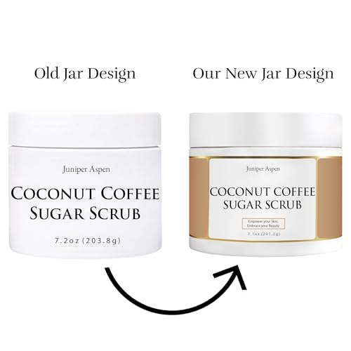 Coconut Coffee Sugar Body Scrub, Exfoliating Sugar Scrub that Foams to Moisturize and Exfoliate the Body, Hands, and Feet, Exfoliating Body Scrub for the Bath or Shower with Oatmeal Extract for Skin