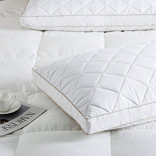 puredown Natural Goose Down Feather Pillows for Sleeping Gusseted Down