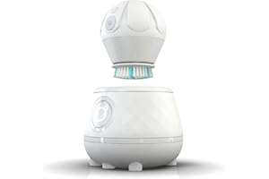 TAO Clean Ona Diamond Orbital Facial Brush and Cleansing Station, Electric Face Cleansing Brush with Ergonomic Handle, Dual Speed Settings, White