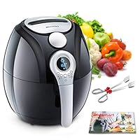 Air Fryer, Blusmart Electric Air Fryer, 3.4Qt/3.2L 1400W, LED Display, Hot Air Fryer, Healthy Oil Free for Cooking/Baking (Recipes & Kitchen Tongs Included)