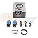 GlowShift White 7 Color 200 PSI Air Pressure Gauge Kit - Includes 2 Electronic Sensors - Red & Green Analog Needles - White Dial - Clear Lens - for Air Ride Suspension Systems - 2-1/16