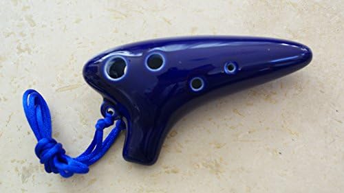 6 Holes Tenor C key submarine shape ceramic Ocarina Dark Blue color - Good gift item as a piece of instrument