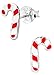 Hypoallergenic Sterling Silver Red & White Candy Cane Christmas Stud Earrings for Kids (Nickel Free)