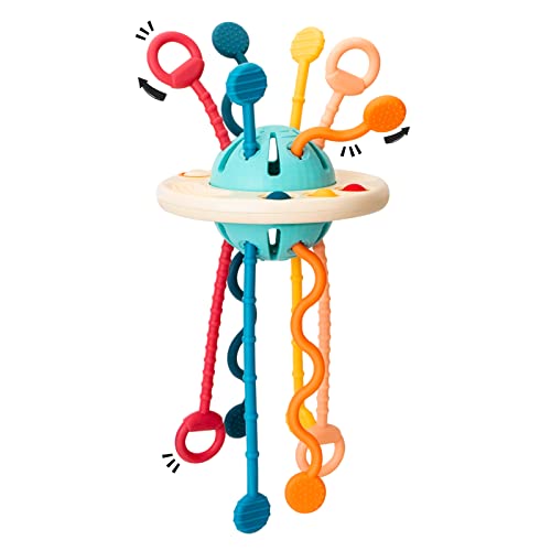 Montessori Sensory Toys for 612+ Months, Pull String Activity for Baby