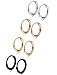 Jstyle 3-4 Pairs Stainless Steel Mens Womens Hoop Earrings Cartilage Lip Piercing Nose Hoop 18G 8mm-14mm