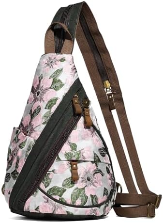 KL928 embroidered  Canvas Sling Bag - Backpack Shoulder Casual Daypack Rucksack KL928 Sling Bag for Men Women Small Crossbody Backpack  main image 4