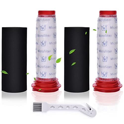 Rebirthcare 2 pack filter replacement set for bosch athlet cordless vacuum cleaner bch6petgb bch61840gb,washable main stick filter+foam insert