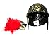 PVC Roman Helmet with Red Feathers Gladiator Costume, Gold, One Size