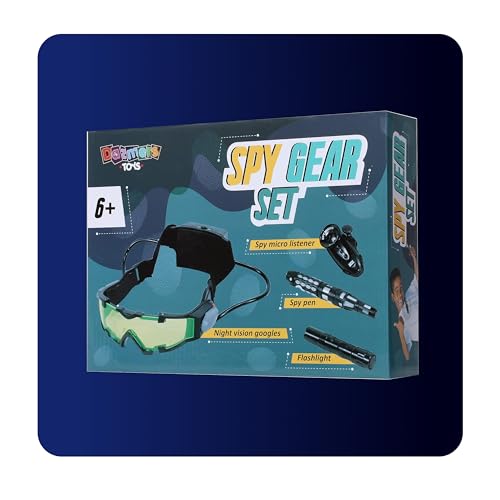 Dazmers Spy Gear Set for Kids Night Vision Goggles, Invisible Ink Pen, Flashlight, Micro