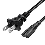 [UL Listed] Power Cord Wall Cable Compatible with Vizio Sharp Toshiba JVC Hisense Sansui Emerson Sanyo TV, Brother Singer Husqvarna Viking White Pfaff Sewing Machine 6ft 2 Prong Replacement