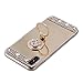 iPhone X Case Bling, Miniko(TM) Sparkly Slim TPU Mirror Makeup Bling Rhinestone Diamond Back Case Cover with Detachable 360 Degree Ring Holder Stand for Apple iPhone X Gold