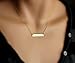 HotMixCold Personalized Gold Bar Necklace, Name Plate Necklace, Delicate Horizontal Bar Necklace, Gold Nameplate Necklace, Silver Initial Necklace