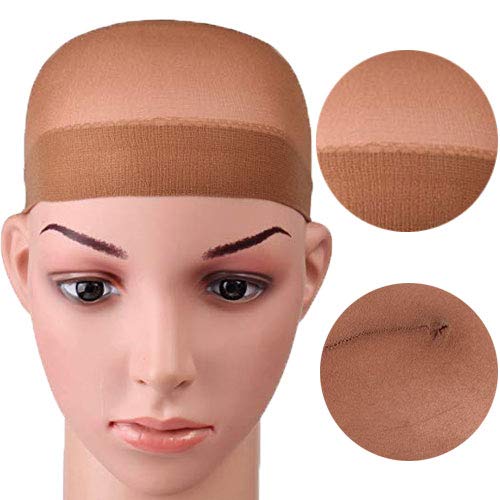 image for Borogo Wig Caps, 10-Pack Nylon Stocking Wig Caps - Unisex Natural Skin