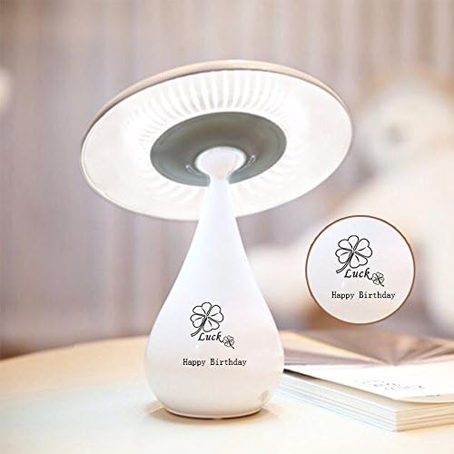 LIWUYOU Custom Mushroom Night Light Lamp Humidifier Lonizer Air Purifier USB Rechargeable LED Desk Lamp with Touch Adjustable Brightness / Health Negative Ion Anti-radiation (White)