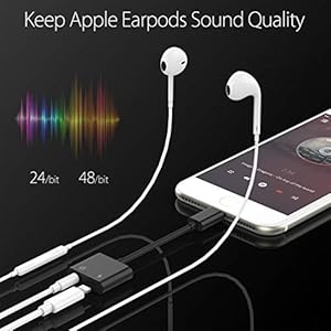 Heahphone Jack Adapter Splitter Charger Cables 2 in 1 Converter AUX Audio 3.5mm for iPhone7/7Plus/iPhone8/8Plus/iPhoneX/10 Earphone Extender Support Stereo Converter Adaptor Dongle Accessories-Silver by Leantuq