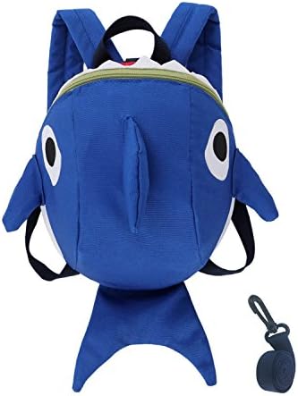 Toddler Kids Leash Backpack Cute Shark with Safety Harness Anti-lost Leash and Chest Strap for Preschool Child - Blue