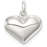 Auriga Fine Jewelry 925 Sterling Silver Polished Puff Heart Pendant