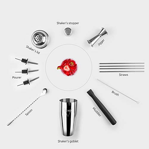 NEW Professionelles Cocktail-Shaker-Barmann-Set, Limited Edition, 750 ml Edelstahl, komplett mit Zubehör, ideal für… – Bild 3