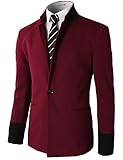 H2H Mens Slim Fit Casual One Button Blazer Jacket Of Various Colors WINE US S/Asia M (CMOBL014)
