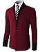 H2H Mens Slim Fit Casual One Button Blazer Jacket Of Various Colors WINE US S/Asia M (CMOBL014)