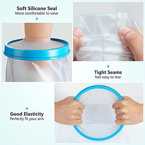 Yosoo Cast Covers for Shower Arm Waterproof Adult Cast Protector Watertight Seal to Keep Wound and Bandage Dry, Reusable Full Arm Cast Wound Covers for Surgery, Broken Hands, Wrists, Fingers, Burns