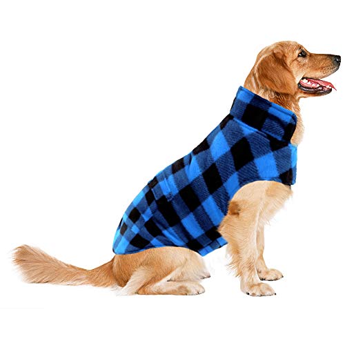 ASENKU Dog Winter Coat, Dog Fleece Jacket Plaid Reversible Dog Vest