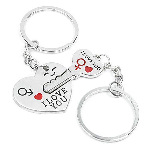 I Lover Love Key to My Heart Cute Couple Keychain Love Keychain Key Ring - Thumbnail 2