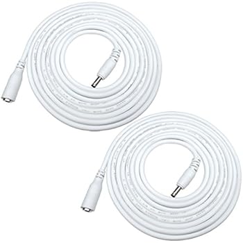 Liwinting 2pcs 2m/6.56Feet DC Power Adapter Extension Cable, 3.5mm x 1.35mm Male to Female Jack DC 5 V Power Adapter Plug Extension Cord for DC Power Adapter, CCTV Security Camera etc. - White