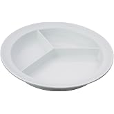 Sammons Preston Partitioned Scoop Dish, Divided Melamine Plate, Elderly | Melamine divided plate for kids, elderly and disabled users; divided sections aid portion control and scooping