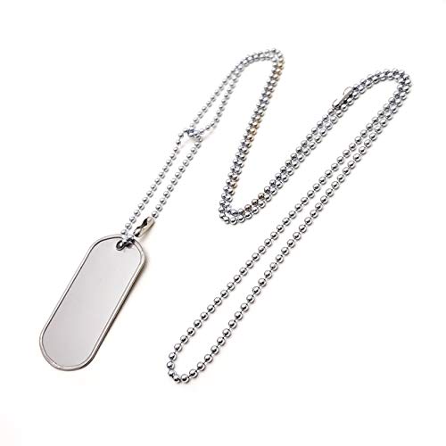 Stainless steel 4.5 in and 27 in. military dog tag ball chain Ships in 1-2 days from USA!