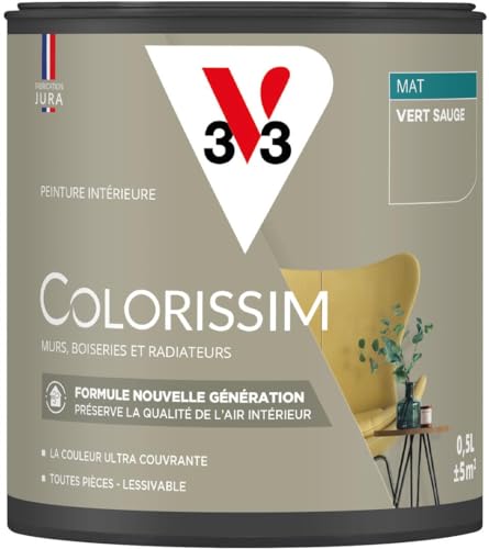 V33 Peinture multi-supports Colorissim® Vert sauge Mat 0,5L