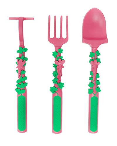 Constructive Eating Garden Fairy Combo with Utensil Set, Plate and Placemat for Toddlers, Babies and Kids - Flatware Toys are Made in The USA with FDA Approved Materials for Safe and Fun Eating